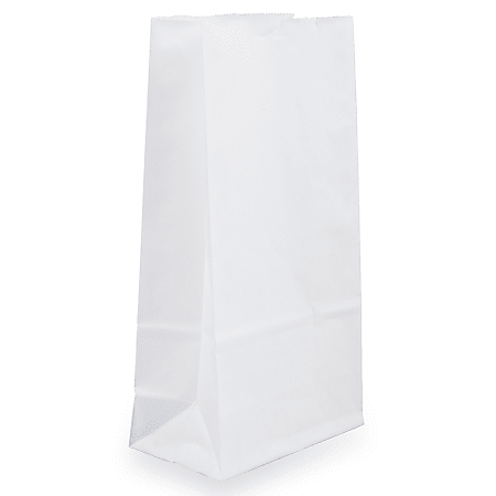 JAM Paper Small Kraft Lunch Bags 4 18 x 8 x 2 14 White Pack Of 25 Bags -  Office Depot